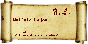 Neifeld Lajos névjegykártya